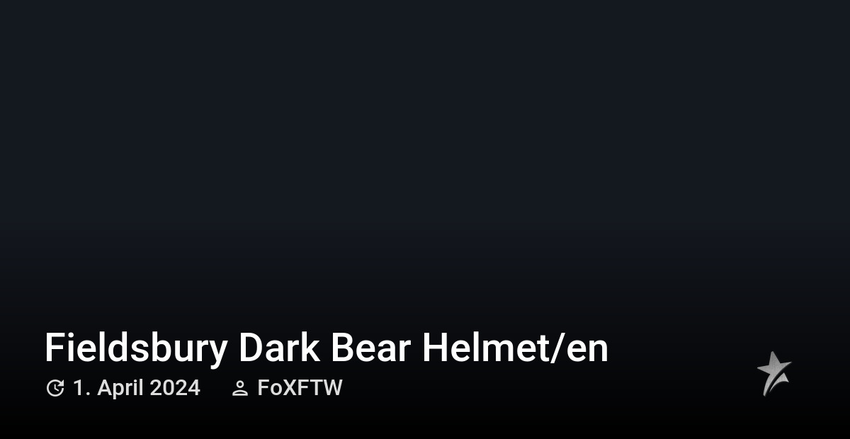 Fieldsbury Dark Bear Helmet - Star Citizen Wiki