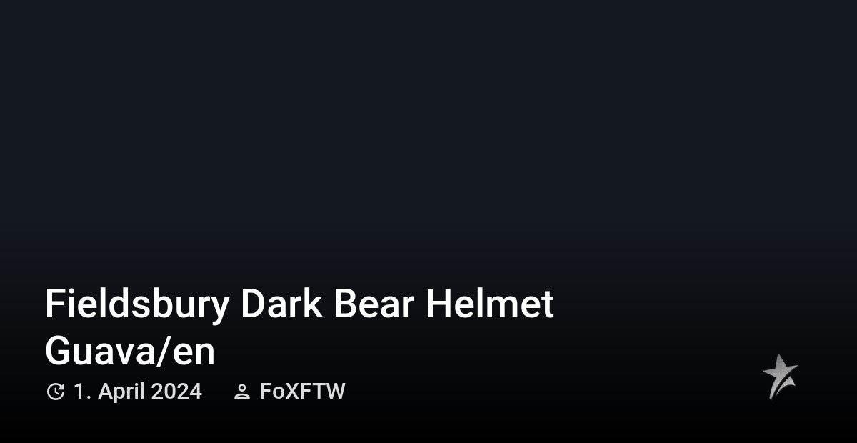 Fieldsbury Dark Bear Helmet - Star Citizen Wiki